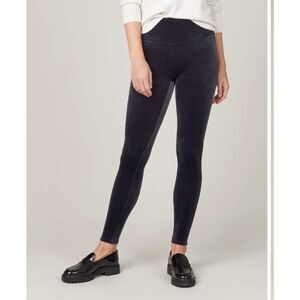 Spanx navy blue shapewear velvet contour power leggings